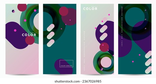 Indique el azul oscuro Resumen 3D Futurista fondos de abstracción del surrealismo holográfico. Paletas de color de caramelo gráfico colores líneas formas y formas redondeadas