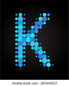 set of blue dot letters k