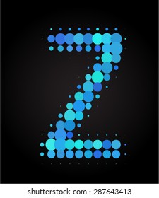 set of blue dot letters z