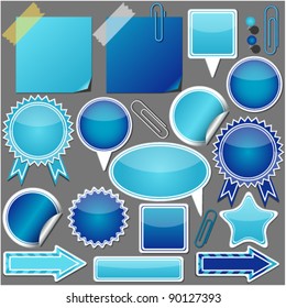 set of blue elements vector