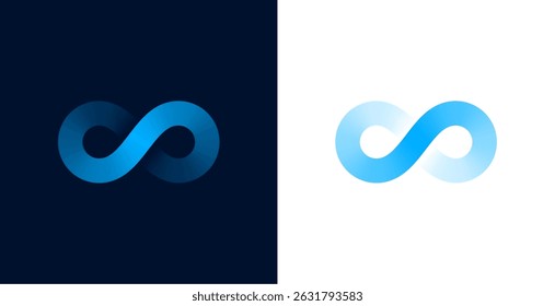 set of blue endless infinity loop sign for business presentation vector