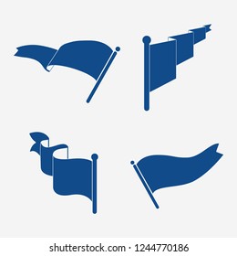 Set of blue flag vectors