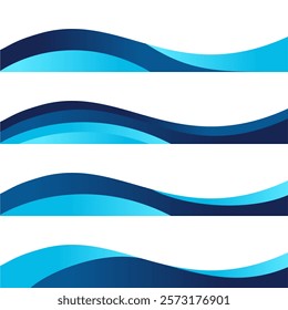 set of blue footer, Vector illustration design element and creative idea