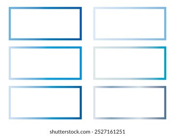 Set of blue frames isolated on a white or background. Vector design featuring modern, luminous borders for digital and web design.