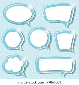 A set of blue frames. Vector illustration. Eps10.