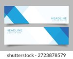 set of blue geometric diagonal banner for presentation business template background