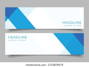 conjunto de banner diagonal geométrico azul para o plano de fundo do modelo de negócios de apresentação