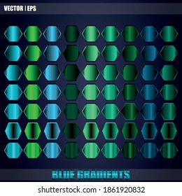 Set of Blue Gradient with stroke