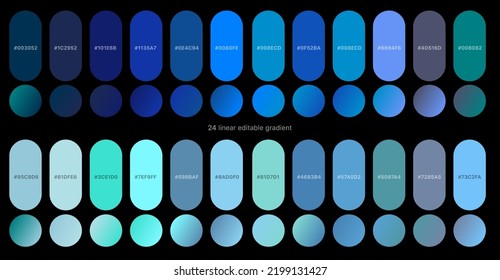 Set Blue Gradients Modern Combinations Colors Stock Vector (Royalty ...