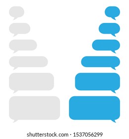 Set Of Blue And Gray Message Bubbles Design Template For Messenger Chat. Vector Illustrations.