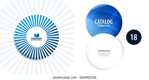 Set of blue green abstract vector design for graphic template. Creative modern business background.