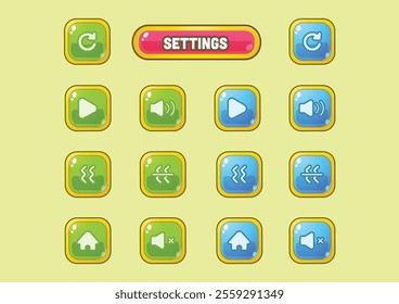 Set Blue and Green Button Game