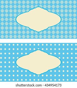 Set of blue greeting cards. 