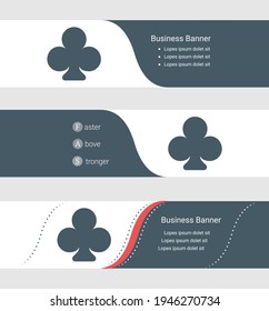 Set of blue grey banner, horizontal business banner templates. Banners with template for text and club. Classic and modern style. Vector illustration on grey background