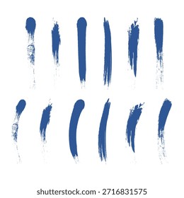 Set von blauen Grunge-Rändern. Isolierte Stock-Vektorgrafik . Markerstift oder Pinselstriche und Bindestriche.  10 EPS