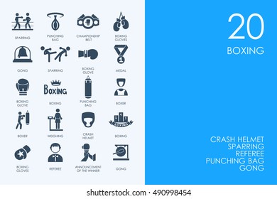 Set of BLUE HAMSTER Library boxing icons