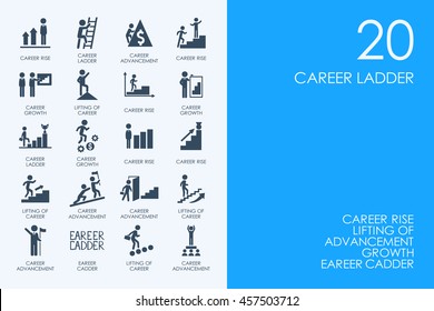Set of BLUE HAMSTER Library career ladder icons