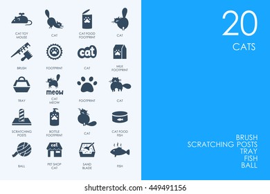 Set of BLUE HAMSTER Library cats icons