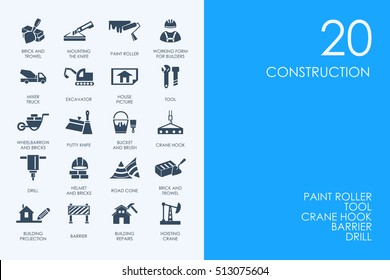 Set of BLUE HAMSTER Library construction icons