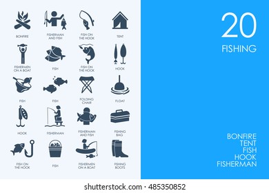 Set of BLUE HAMSTER Library fishing icons