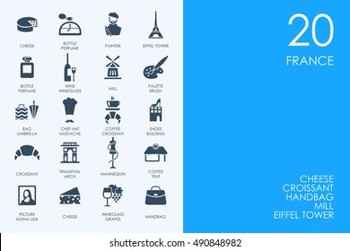 Set of BLUE HAMSTER Library France icons