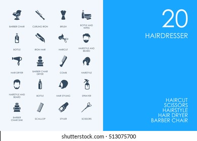 Set of BLUE HAMSTER Library hairdresser icons