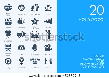 Set of BLUE HAMSTER Library Hollywood icons