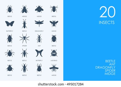 Set of BLUE HAMSTER Library insects icons
