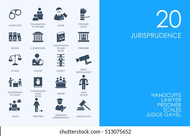 Set of BLUE HAMSTER Library jurisprudence icons