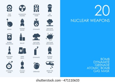 Set of BLUE HAMSTER Library nuclear weapon icons