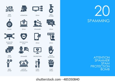 Set of BLUE HAMSTER Library spamming icons