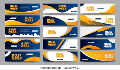 set of blue horizontal banner templates. business corporate design, social media banner. Editable vector collection corporate banner. vector
