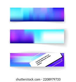 Set blue horizontal banners. Vector 