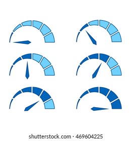 Set Blue Icons Speedometer Vector Illustration Stock Vector (Royalty ...