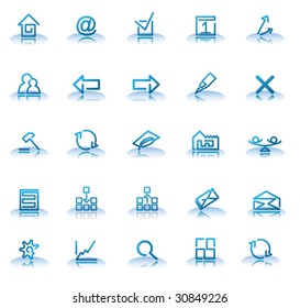set of blue icons for your web site isolated on a white background