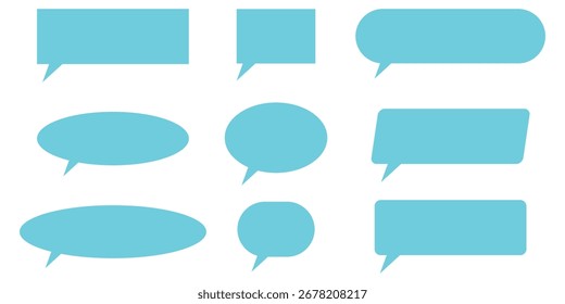 Conjunto de burbujas de discurso aisladas azules