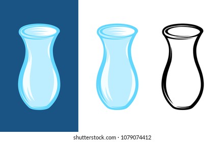 Set of blue Jugs on different backgrounds. in Flat style. Vector illustration in EPS10.