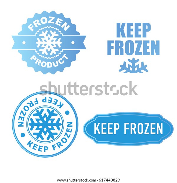 Set Blue Keep Frozen Product Badges Stock Vector (Royalty Free ...