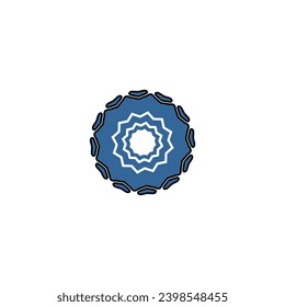set of blue mandala elements template