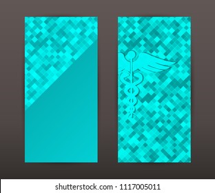 Set Blue medical background abstract - concept health care or medicine technology. Vector Illustration EPS 10, Graphic Design elements vertical banner, flyer dental service, presentation brochure
