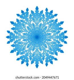 un conjunto de copos de nieve de apertura azul aislados en un fondo blanco, gráficos vectoriales para la ilustración de Navidad y Año Nuevo, elemento de diseño, decoración, colección