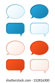 The set of blue and orange speech bubbles / The set of speech bubbles / Speech bubbles