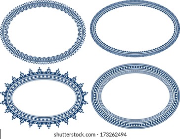 Set of blue oval frames