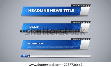 set blue overlay for media broadcast and news channel