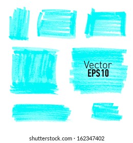 Set of blue paint stains for your design. Vector illustration.