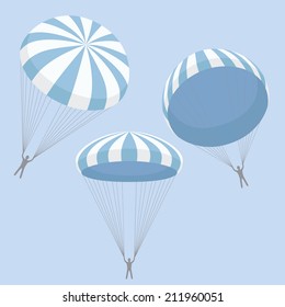 set of blue parachutes