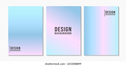 Set of Blue And Pink Gradient Abstract Background.