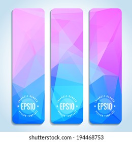 Set of blue pink website banner templates
