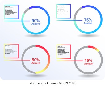 Set of blue and red Circle diagram with different percentage. EPS10 vector illustration.
text can be change for slide or infographics.