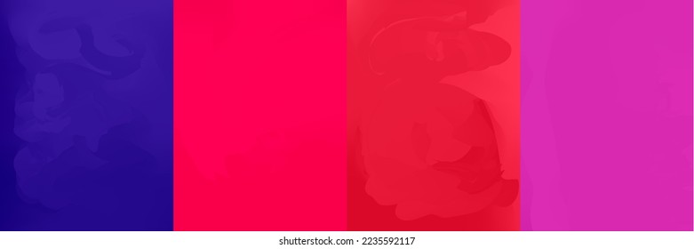 Set of blue, red, violet and pink vector gradients. Collection of nice looking and stylish rectangles.